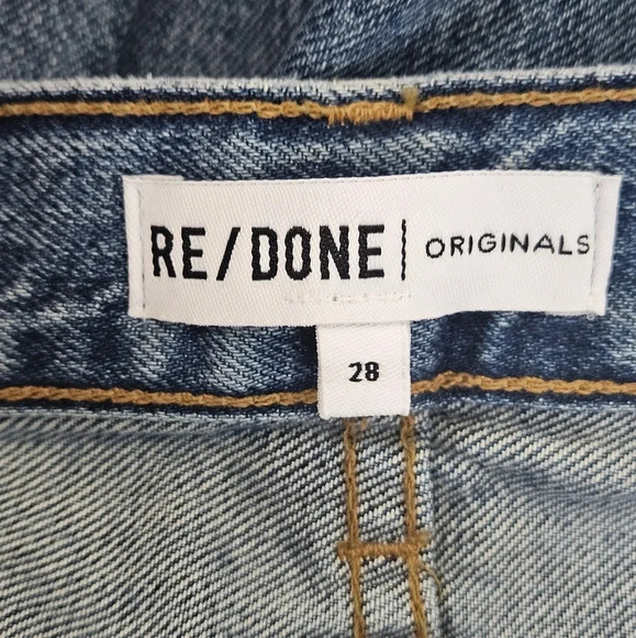 NWOT Re/done high rise stove pipe straight jeans in medium vain denim size 28 - Picture 4 of 8